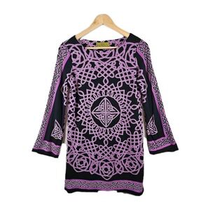 Nicole Miller Celtic Long Sleeve Tunic Dress Religious Career Size P (See Meas.)
